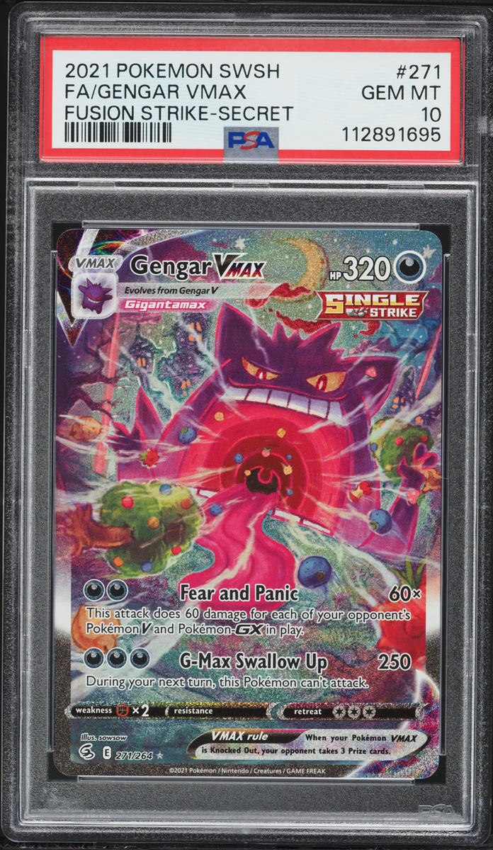 2021 Pokemon Sword & Shield Fusion Strike Alt Art Gengar VMAX #271 PSA 10 GEM MINT