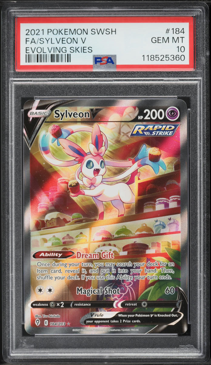 2021 Pokemon Sword & Shield Evolving Skies Alt Art Sylveon V #184 PSA 10 GEM MINT
