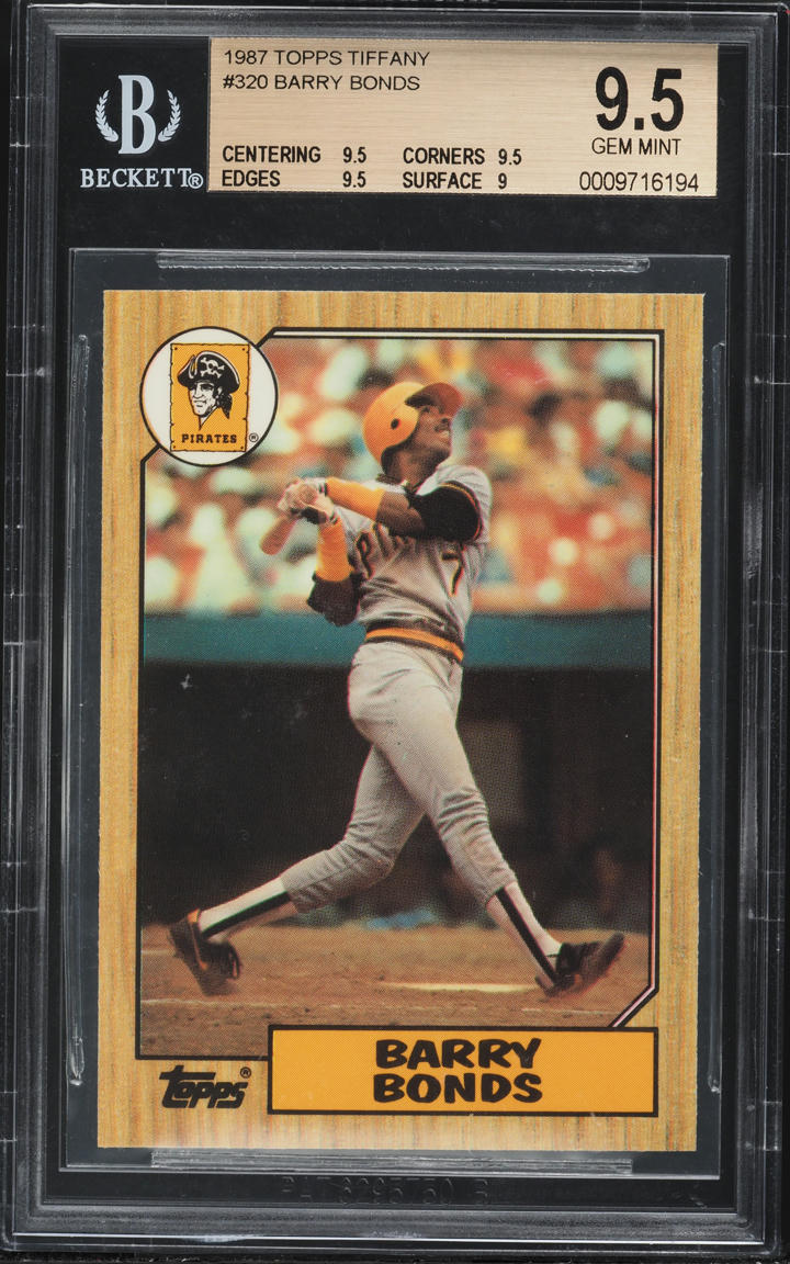 1987 Topps Tiffany Barry Bonds ROOKIE #320 BGS 9.5 GEM MINT