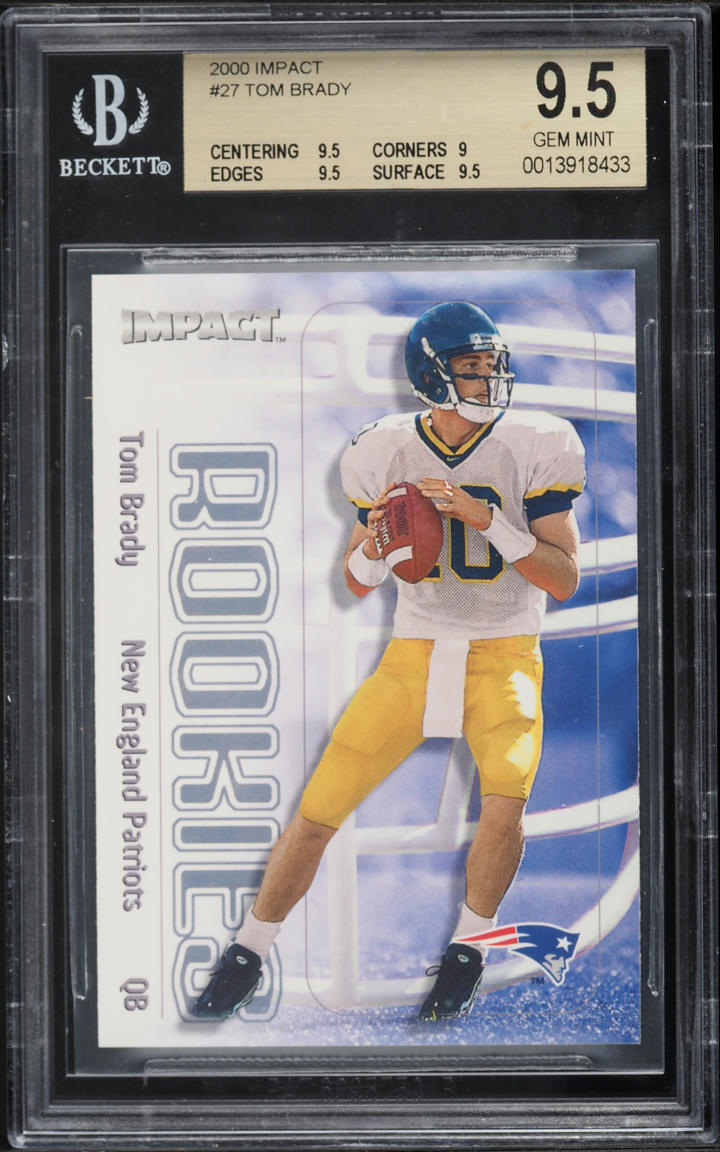 2000 Skybox Impact Tom Brady ROOKIE #27 BGS 9.5 GEM MINT