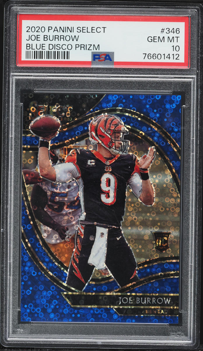 2020 Select Field Level Blue Disco Prizm Joe Burrow ROOKIE /25 #346 PSA 10 GEM MINT