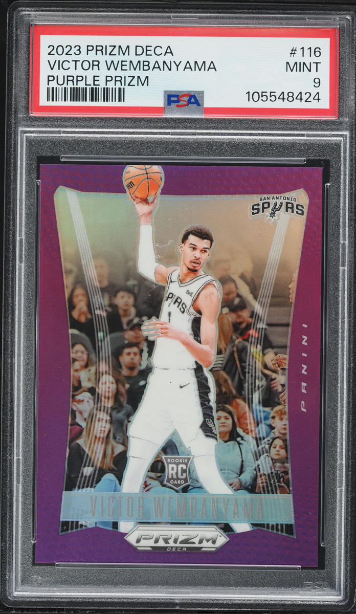 2023 Panini Prizm Deca Purple Victor Wembanyama ROOKIE /99 #116 PSA 9 MINT