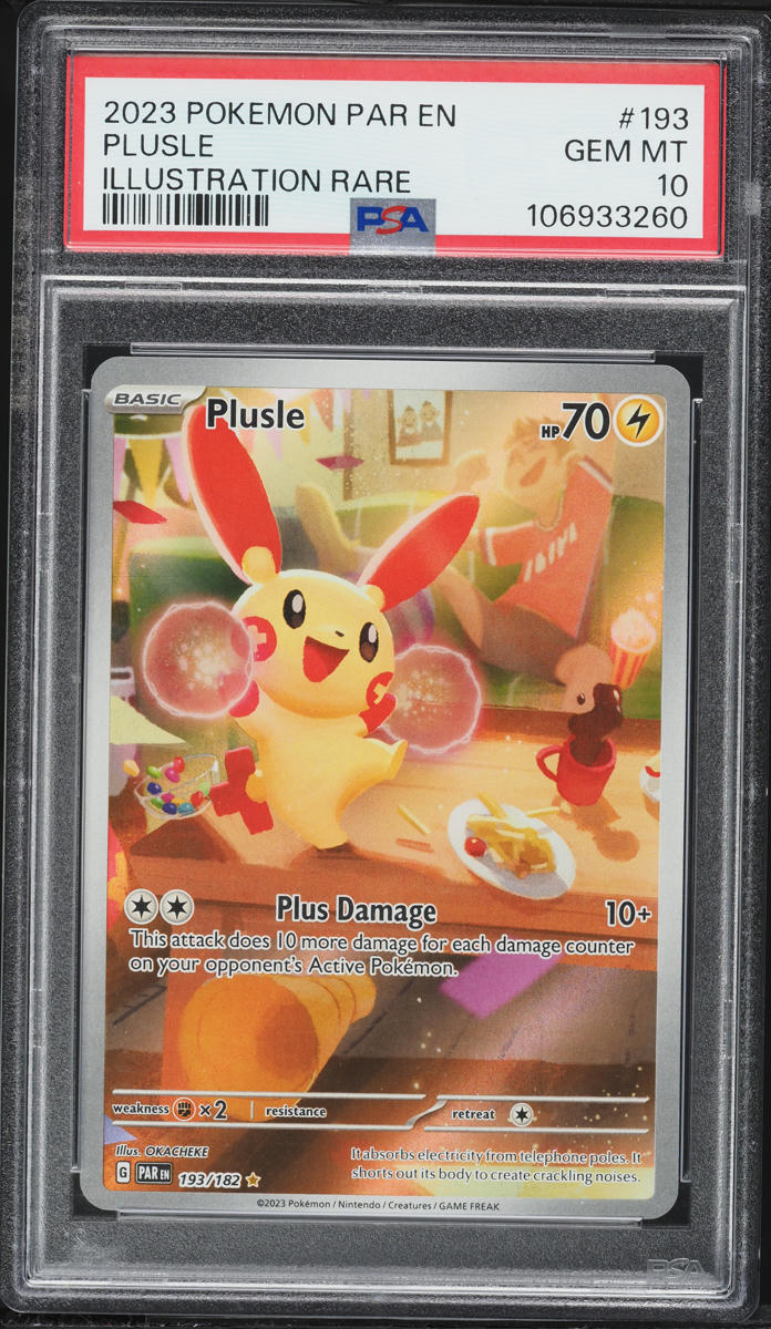 2023 Pokemon Scarlet & Violet Paradox Rift Illustration Rare Plusle #193 PSA 10 GEM MINT