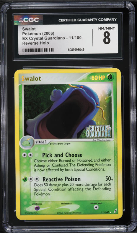 2006 Pokemon EX Crystal Guardians Reverse Holo Swalot #11 CGC 8 NM-MT