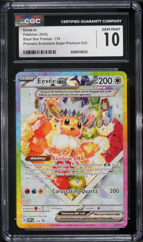 2025 Pokemon Scarlet & Violet Promo Prismatic Evolutions Super Premium Eevee Ex #174 CGC 10 GEM