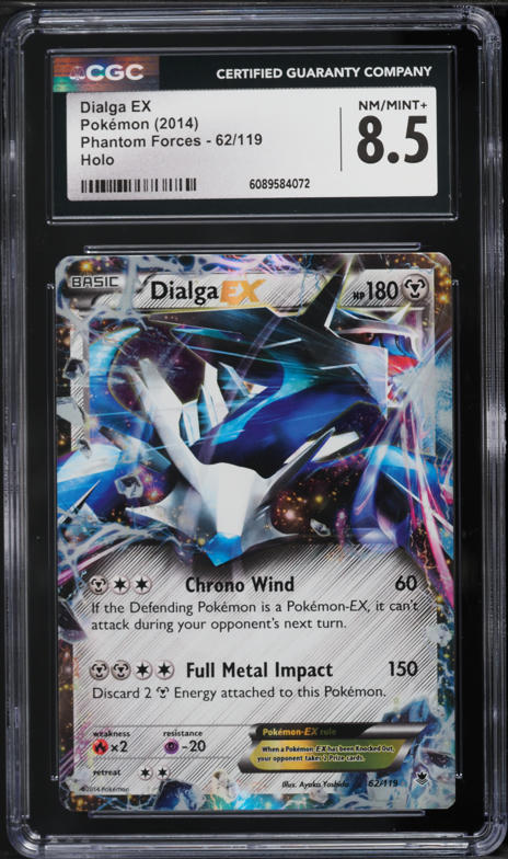 2014 Pokemon XY Phantom Forces Holo Dialga EX #62 CGC 8.5 NM-MT+