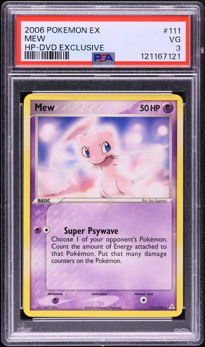 2006 Pokemon EX Holon Phantoms DVD Exclusive Mew #111 PSA 3 VG