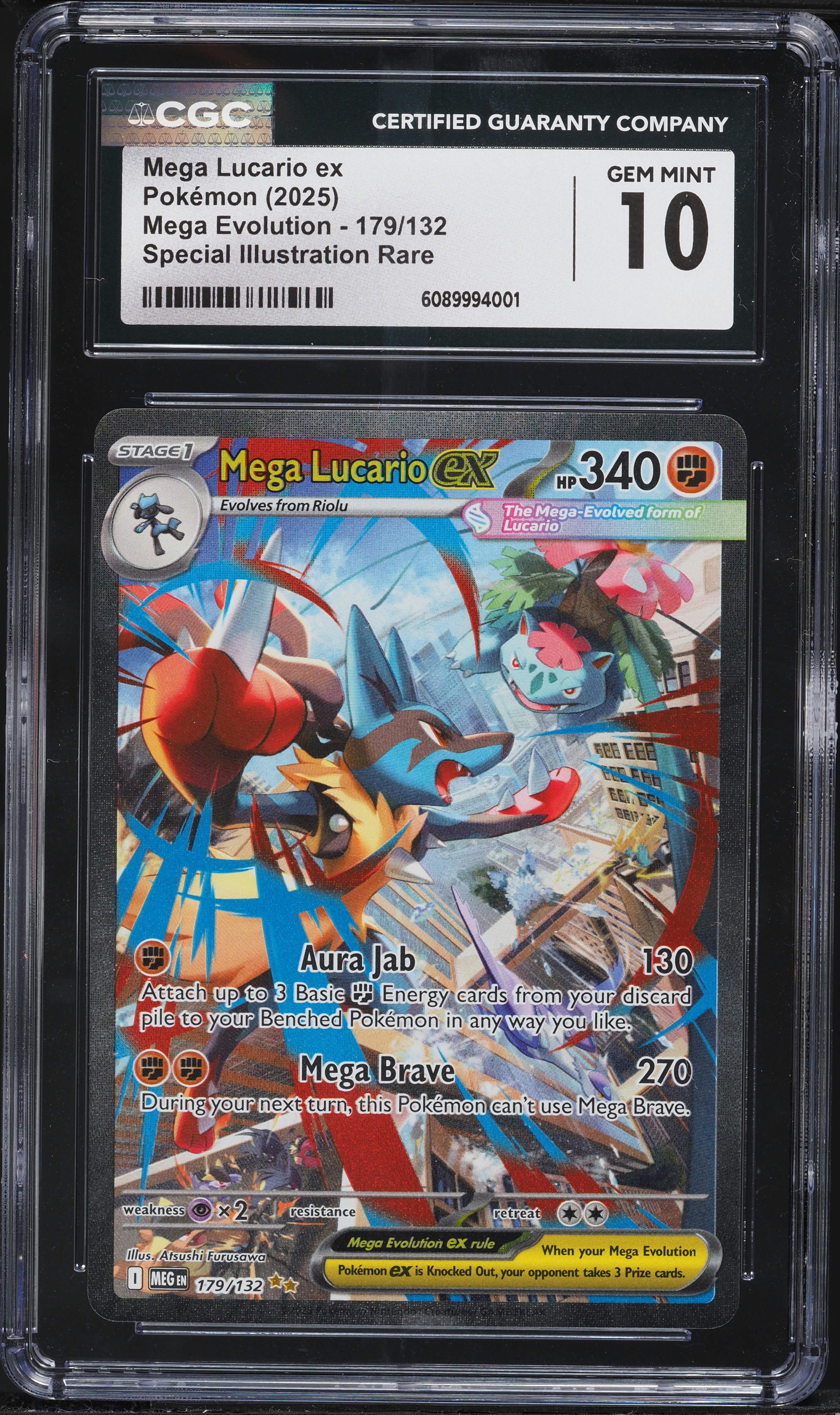 2025 Pokemon Mega Evolution SIR Mega Lucario ex #179 CGC 10 GEM