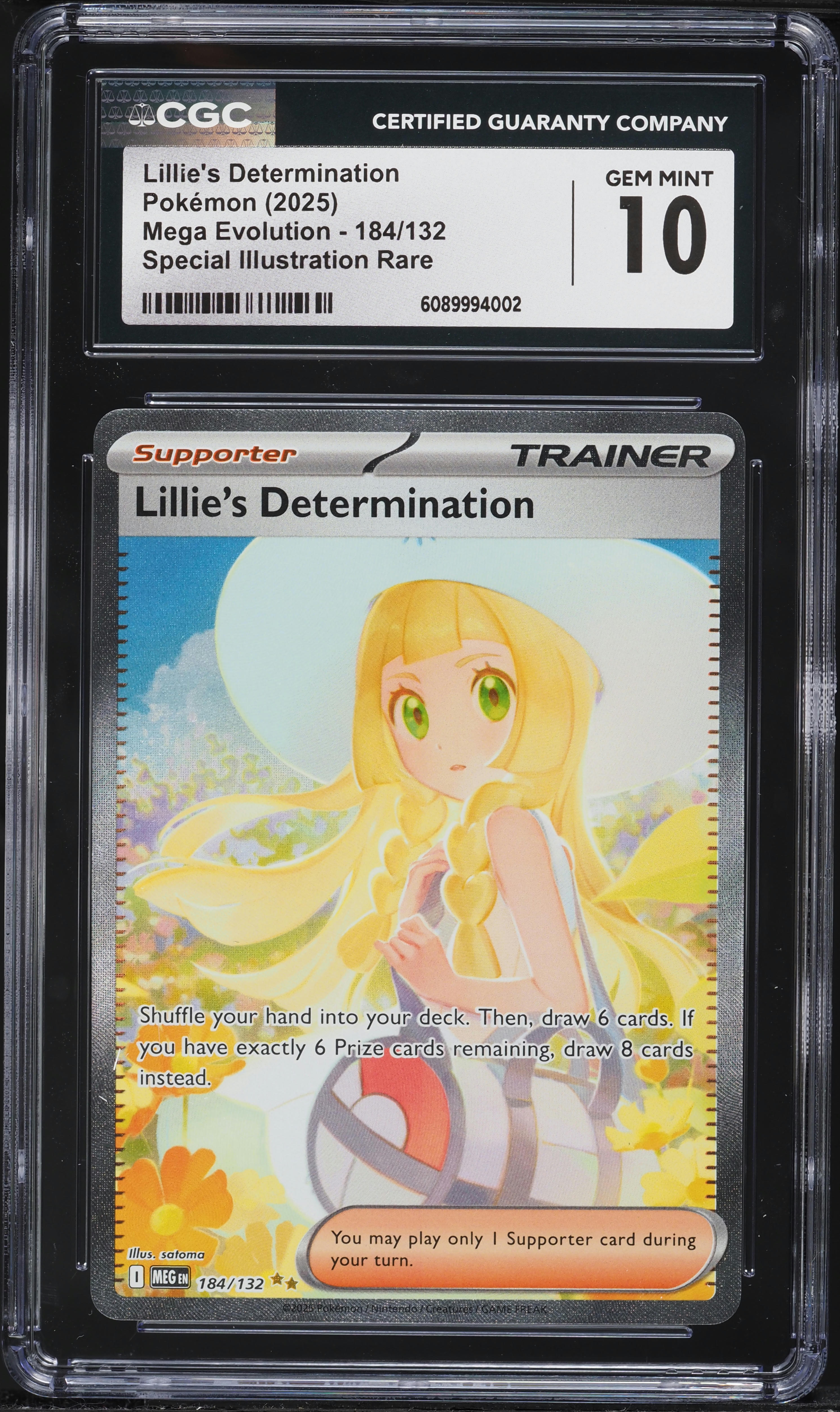 2025 Pokemon Mega Evolution SIR Lillie's Determination #184 CGC 10