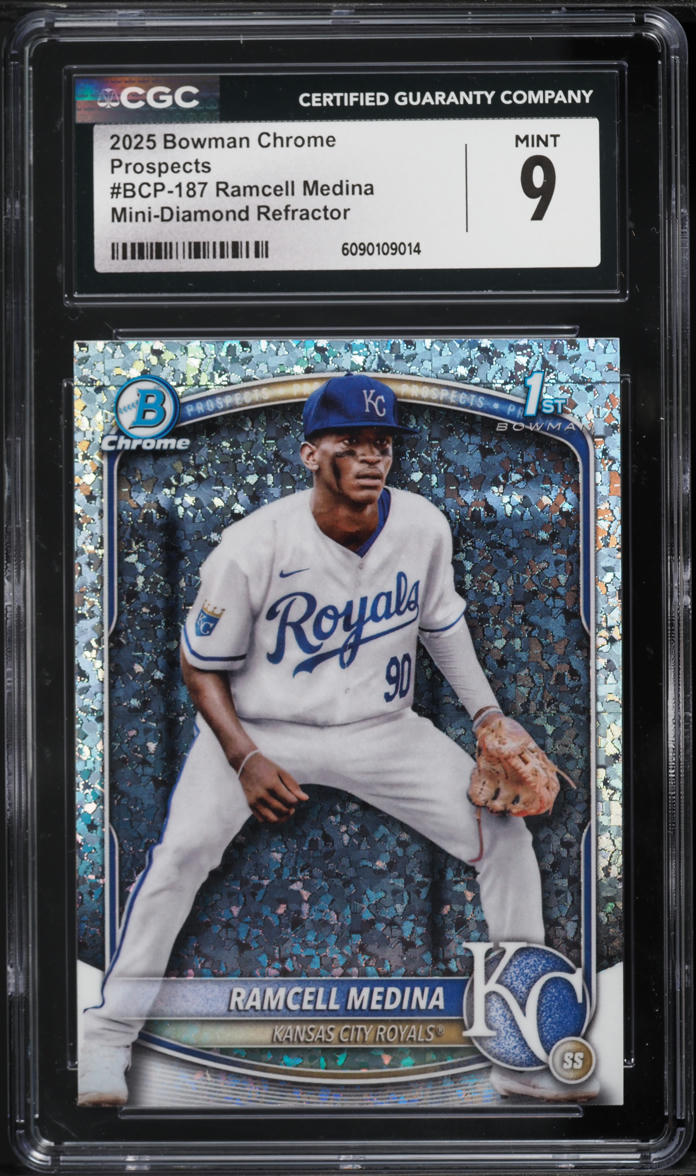 2025 Bowman Chrome Mini-Diamond Refractor Ramcell Medina PROSPECT #BCP-187 CGC 9 MINT
