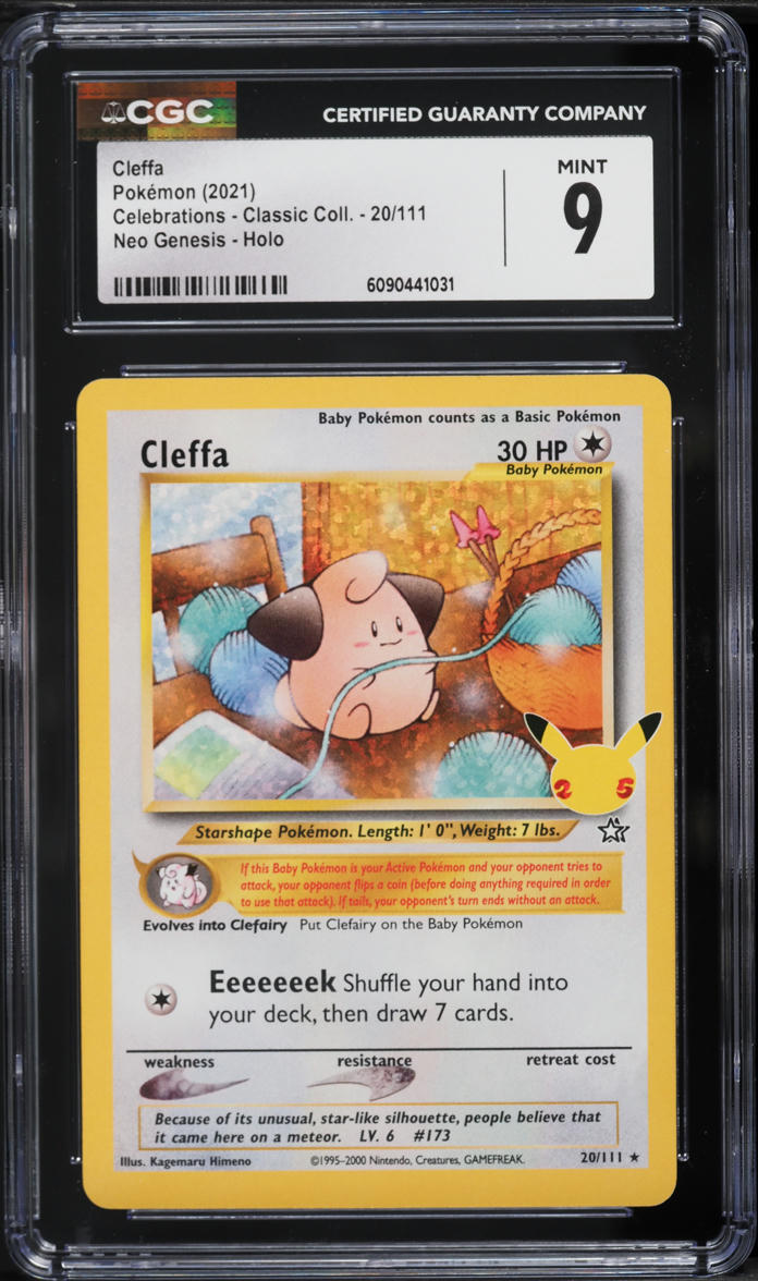 2021 Pokemon Sword & Shield Celebrations Classic Holo Cleffa #20 CGC 9 MINT