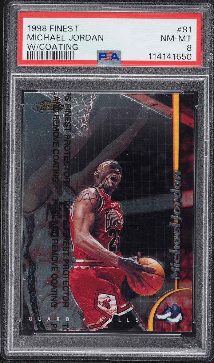 1998 Finest Basketball w/ Coating Michael Jordan #81 PSA 8 NM-MT