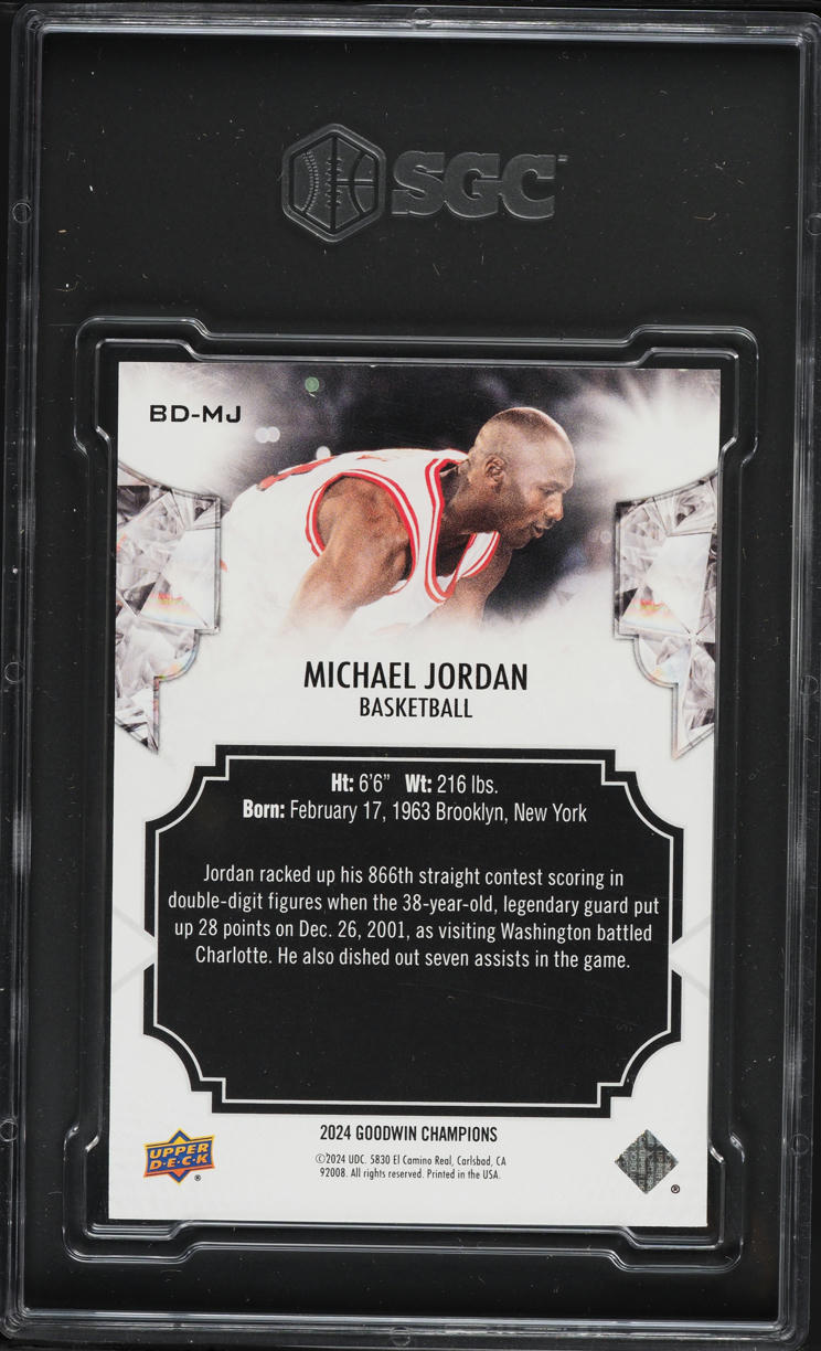 2024 Upper Deck Goodwin Champions Black Diamond Michael Jordan /349 #BD-MJ SGC 9 MINT