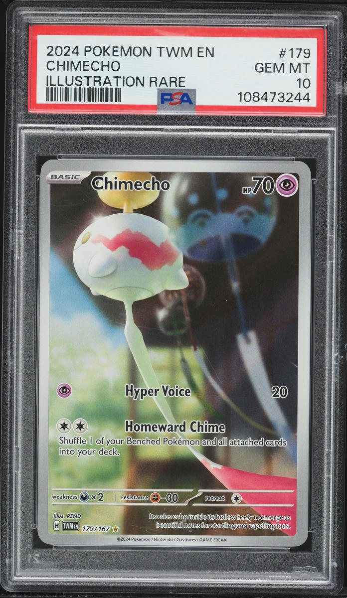 2024 Pokemon Scarlet & Violet Twilight Masquerade IR Chimecho #179 PSA 10 GEM MINT