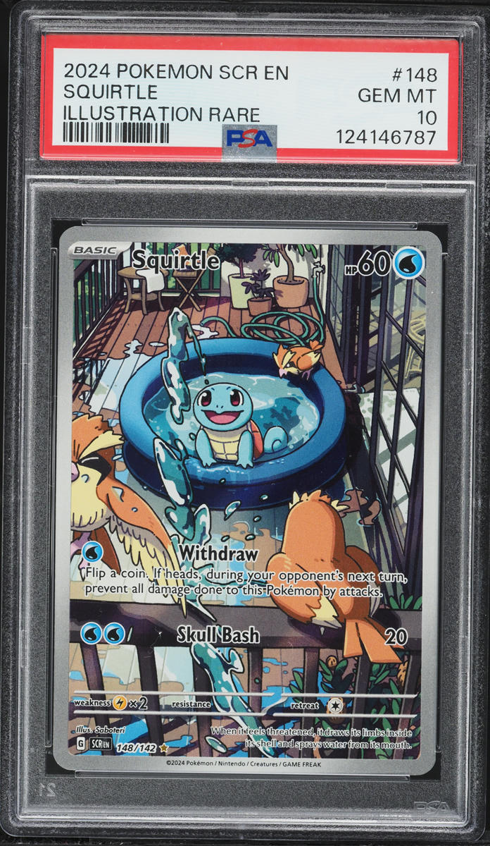 2024 Pokemon Scarlet & Violet Stellar Crown Illustration Rare Squirtle #148 PSA 10 GEM MINT