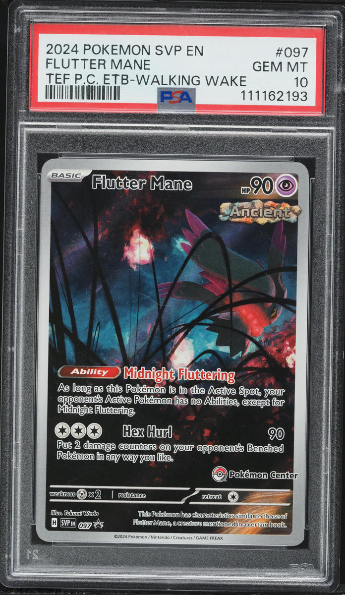 2024 Pokemon Scarlet & Violet Walking Wake PM Center ETB Flutter Mane #97 PSA 10 GEM MINT