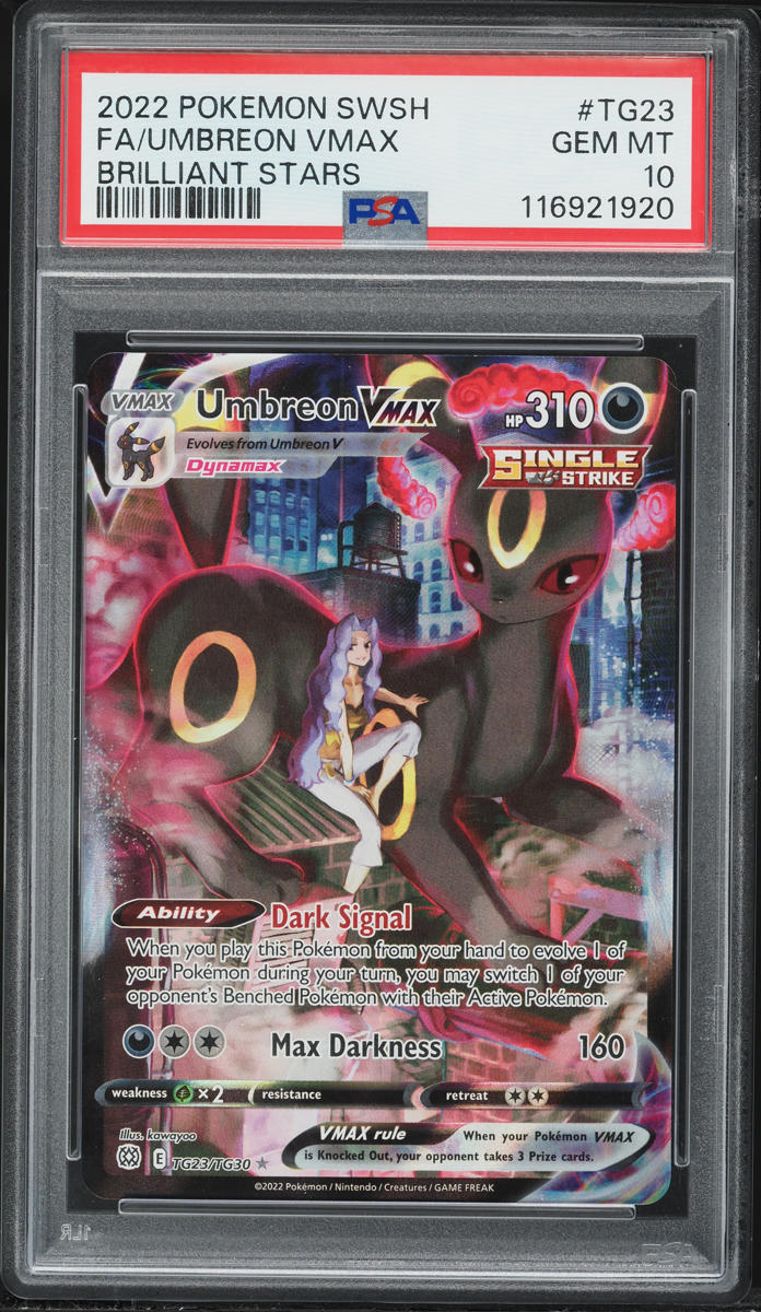 2022 Pokemon Sword & Shield Brilliant Stars Character Rare Umbreon VMAX #TG23 PSA 10 GEM MINT