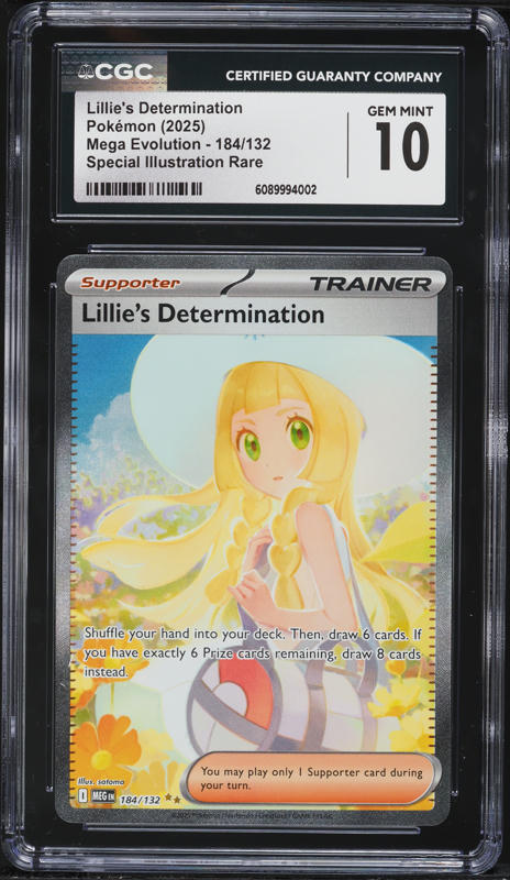 2025 Pokemon Mega Evolution SIR Lillie's Determination #184 CGC 10