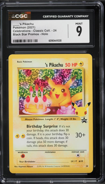 pikachu pokemon card value holographic Sword & Shield Promos Holo #39 – variation to centering Pikachu - 055/217 - Reverse