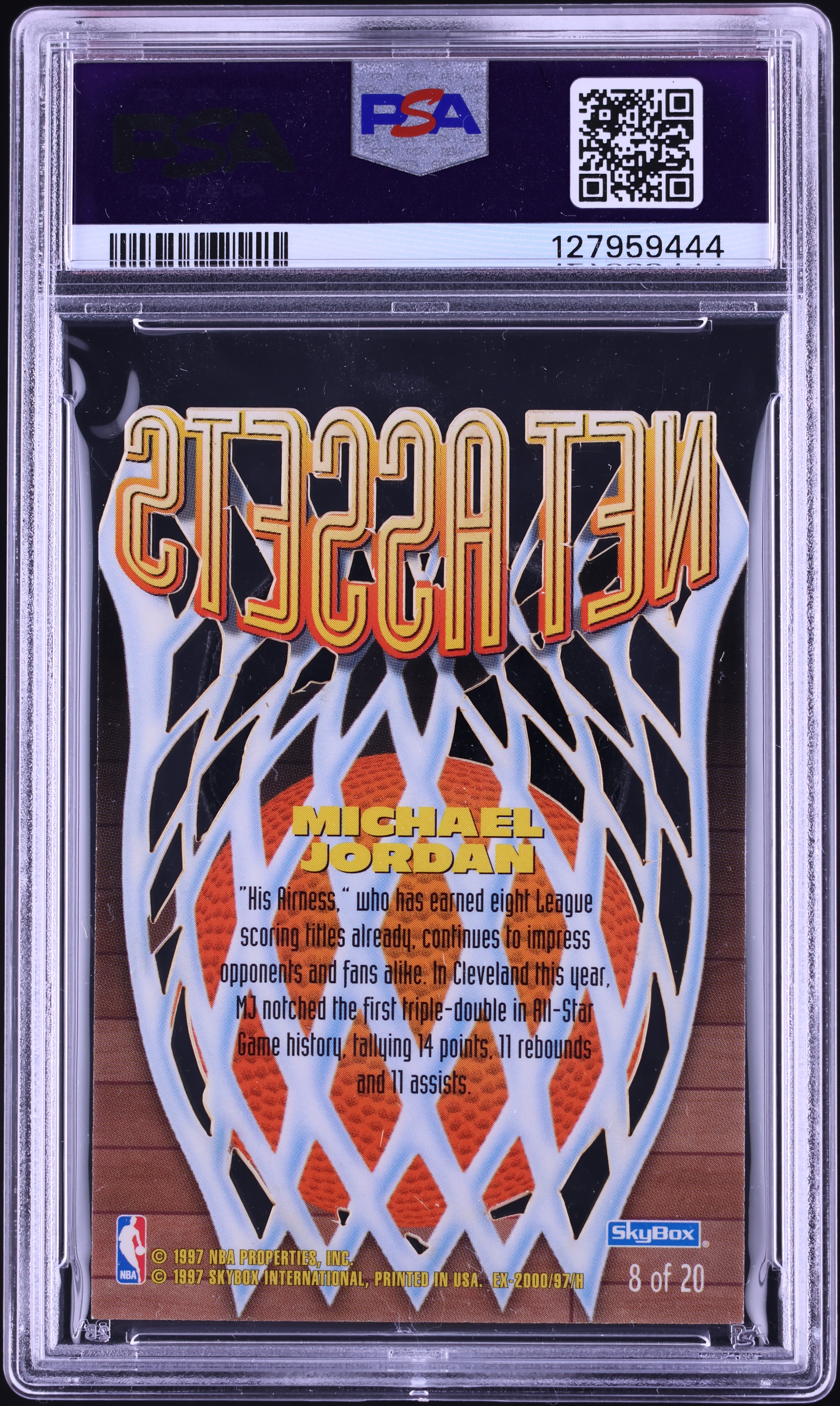 1996 Skybox E-X2000 Net Assets Michael Jordan #8 PSA 7 NRMT on