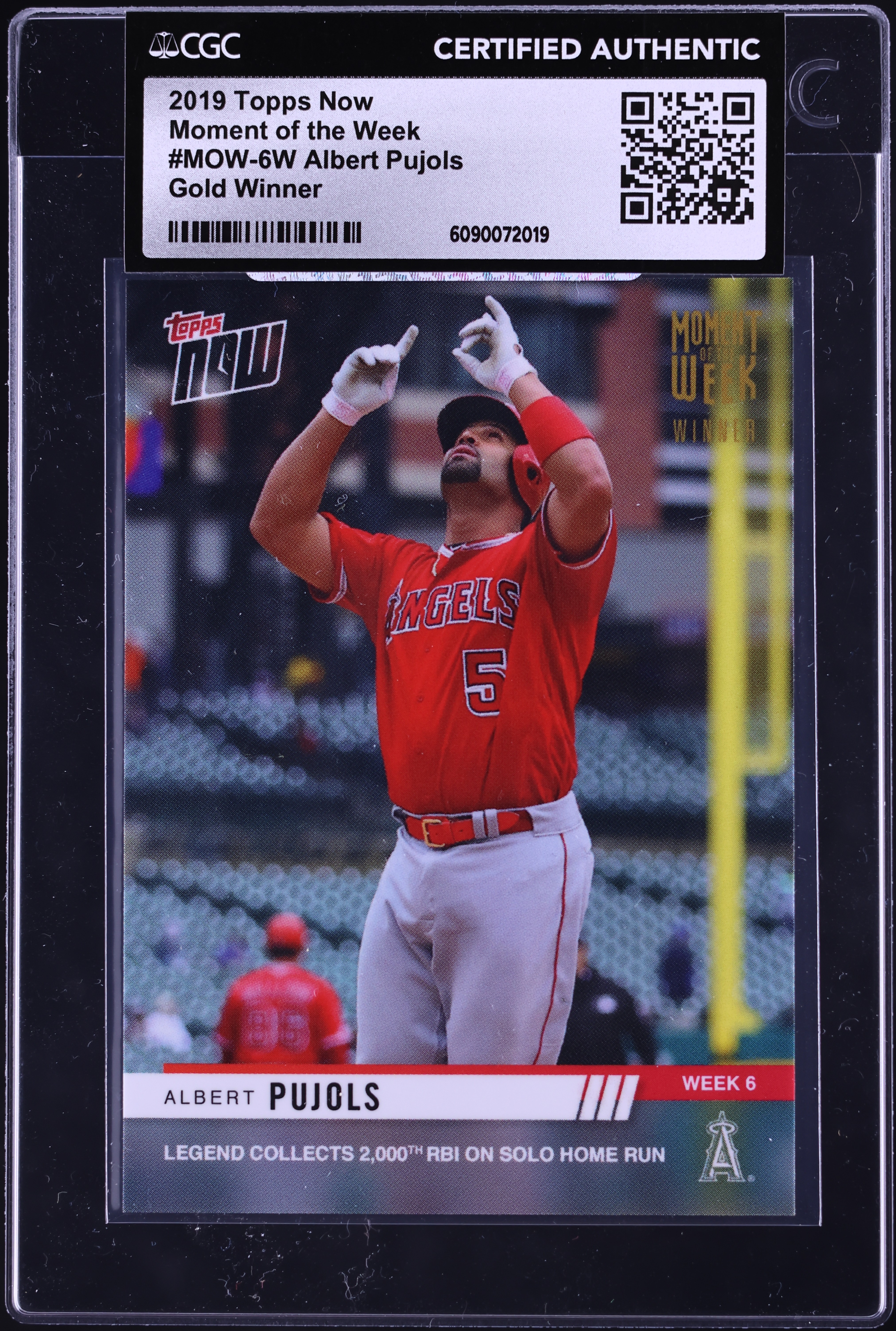 2019 Topps Now Moment Of The Week Gold Winner Albert Pujols #MOW 