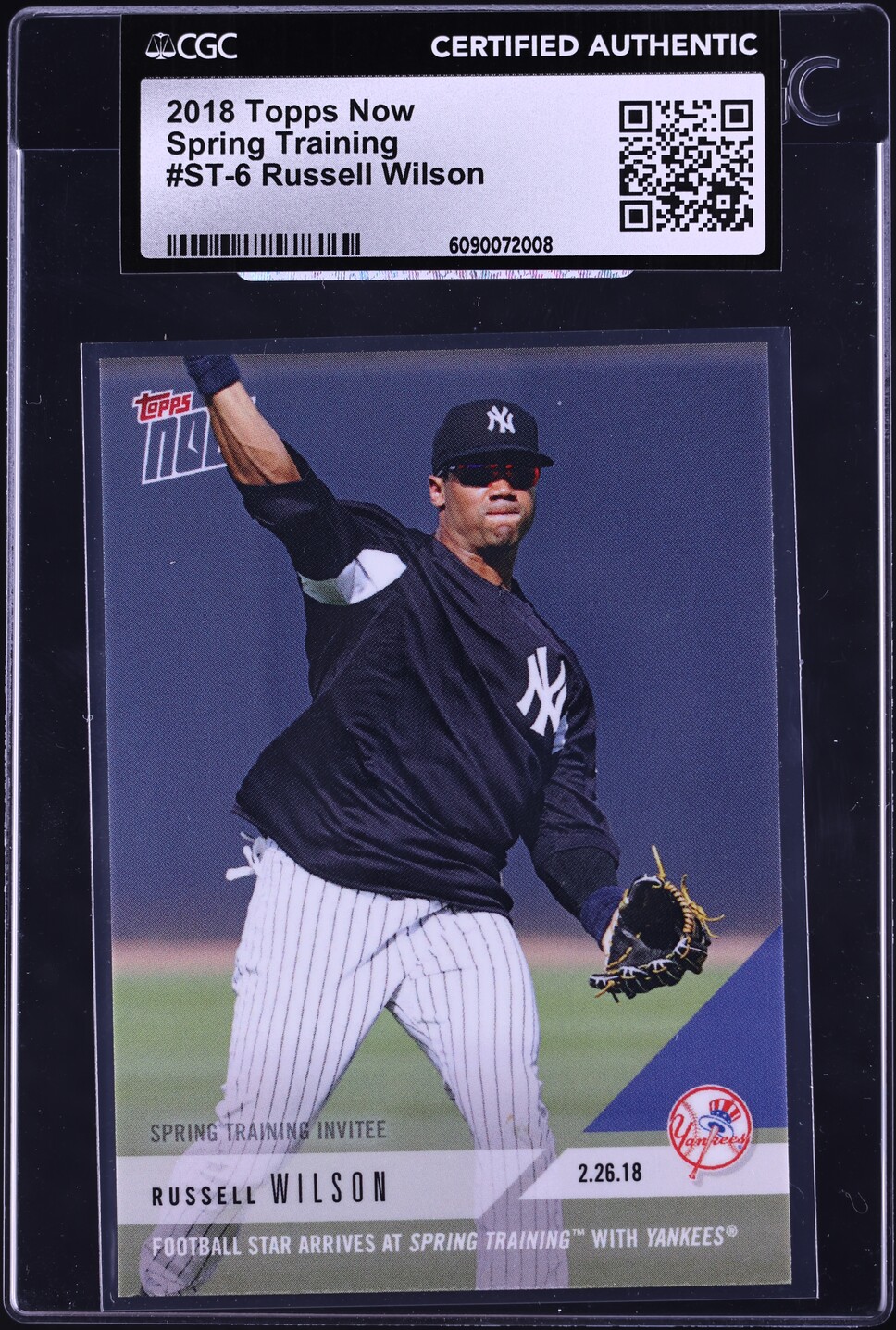 2018 Topps Now Spring Training Russell Wilson #ST-6 CGC AUTH