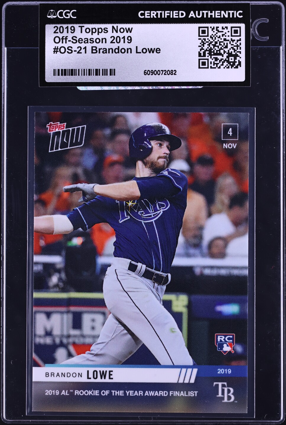 2019 Topps Now Off-Season '19 Brandon Lowe ROOKIE #OS-21 CGC AUTH