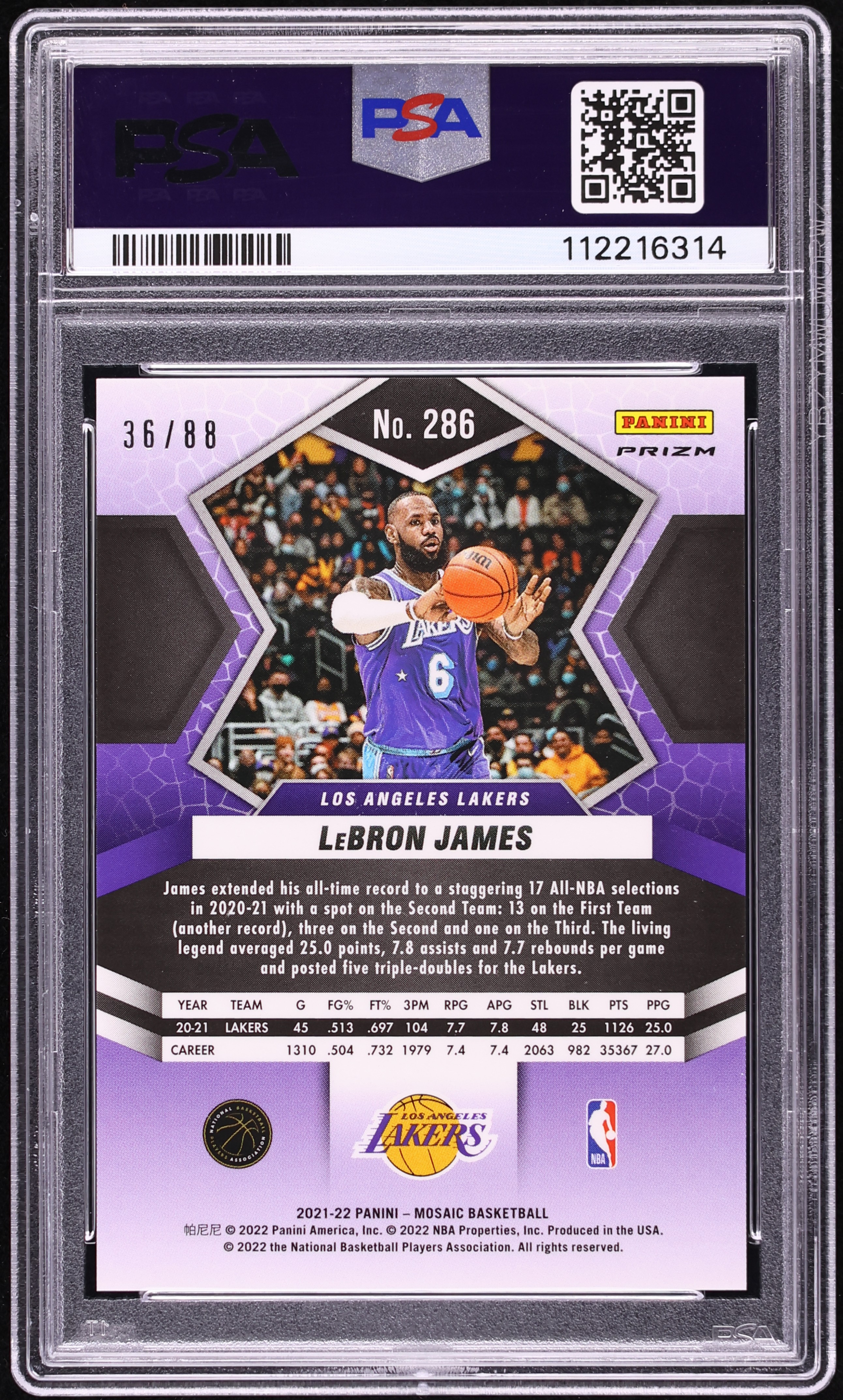 2021 Panini Mosaic Fusion Red Yellow Choice LeBron James /88 #286