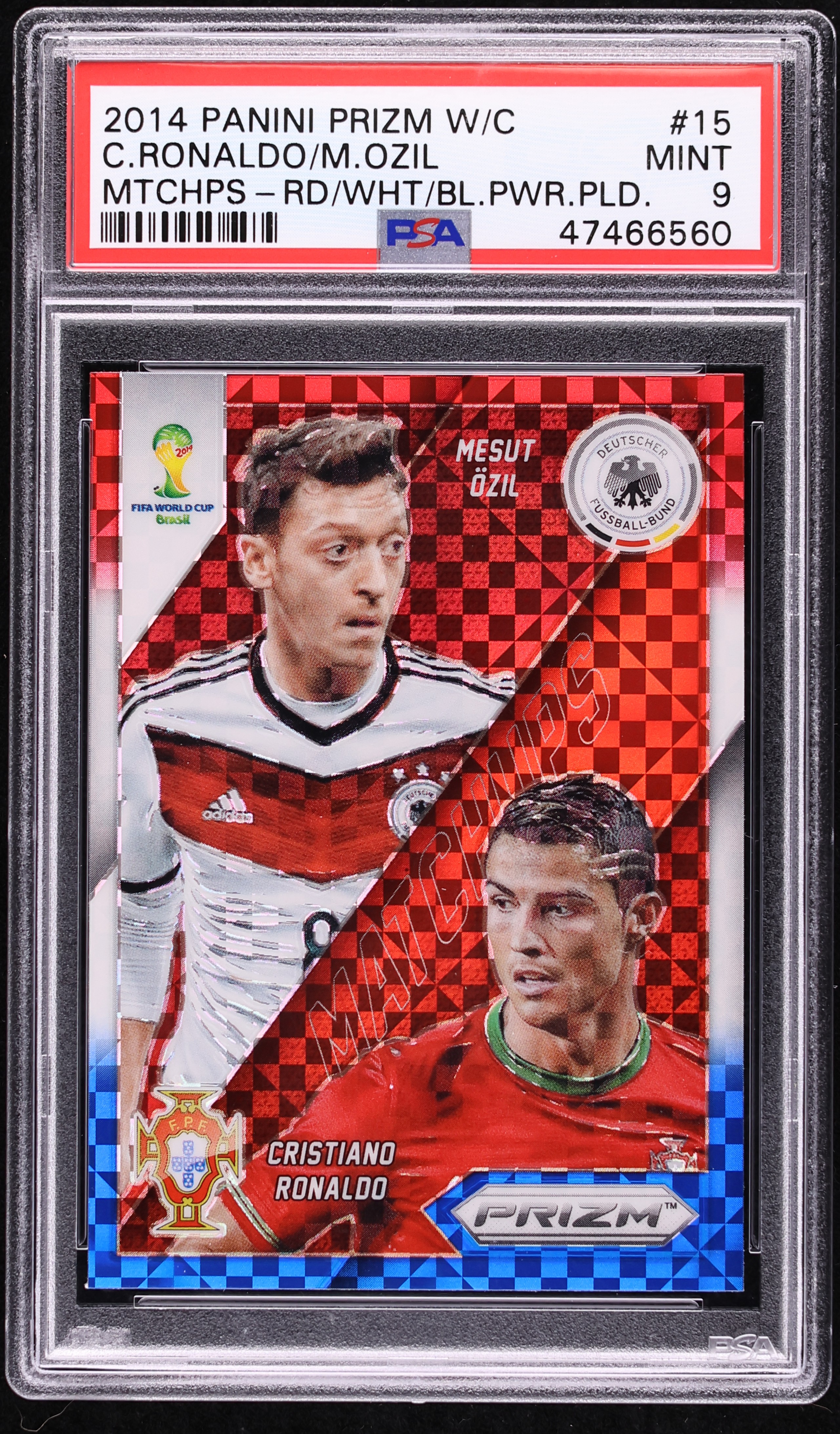 2014 Panini Prizm World Cup Red White Blue Power Ronaldo Ozil #15