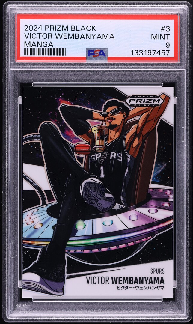 2024 Panini Prizm Black Manga Victor Wembanyama #3 PSA 9 MINT on 