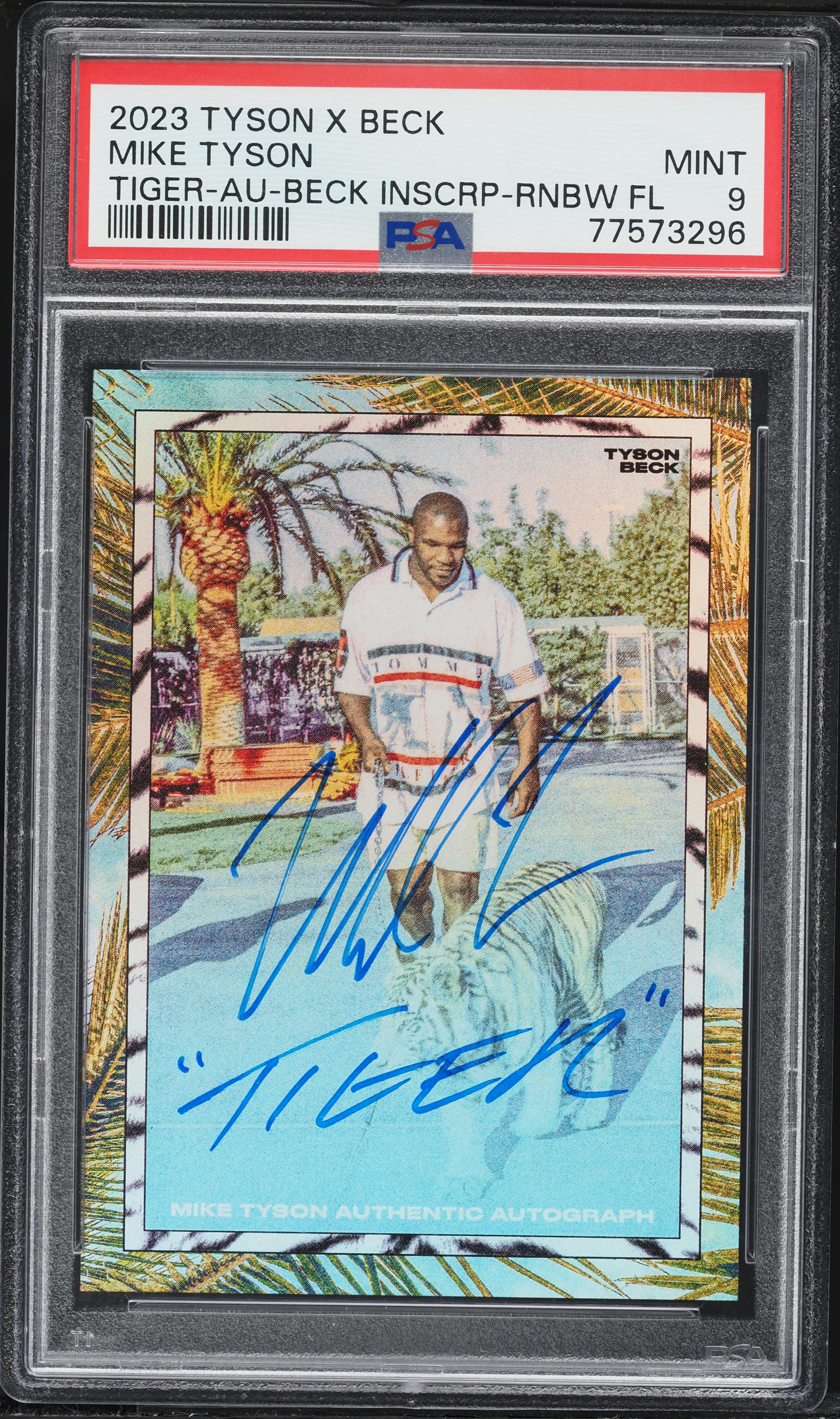 2023 Tyson X Beck Tiger Inscription Rainbow FL Mike Tyson AUTO /5