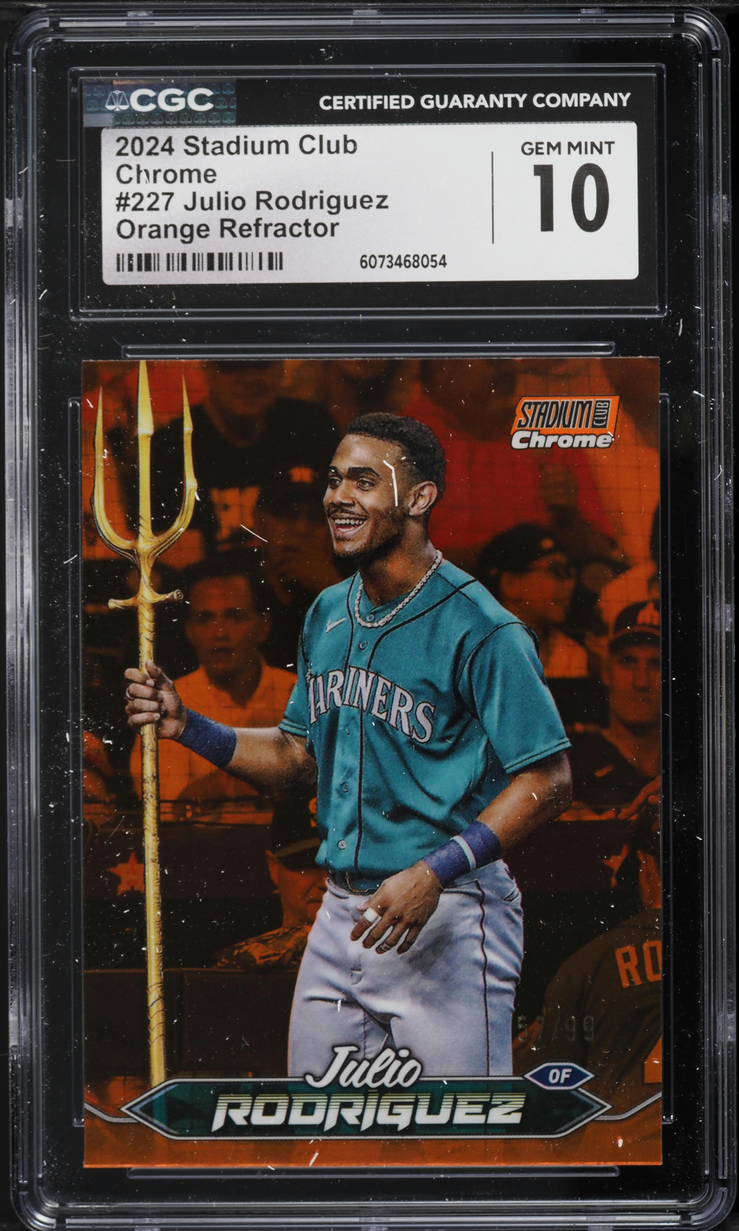 2024 Stadium Club Chrome Orange Refractor Julio Rodriguez /99 #227