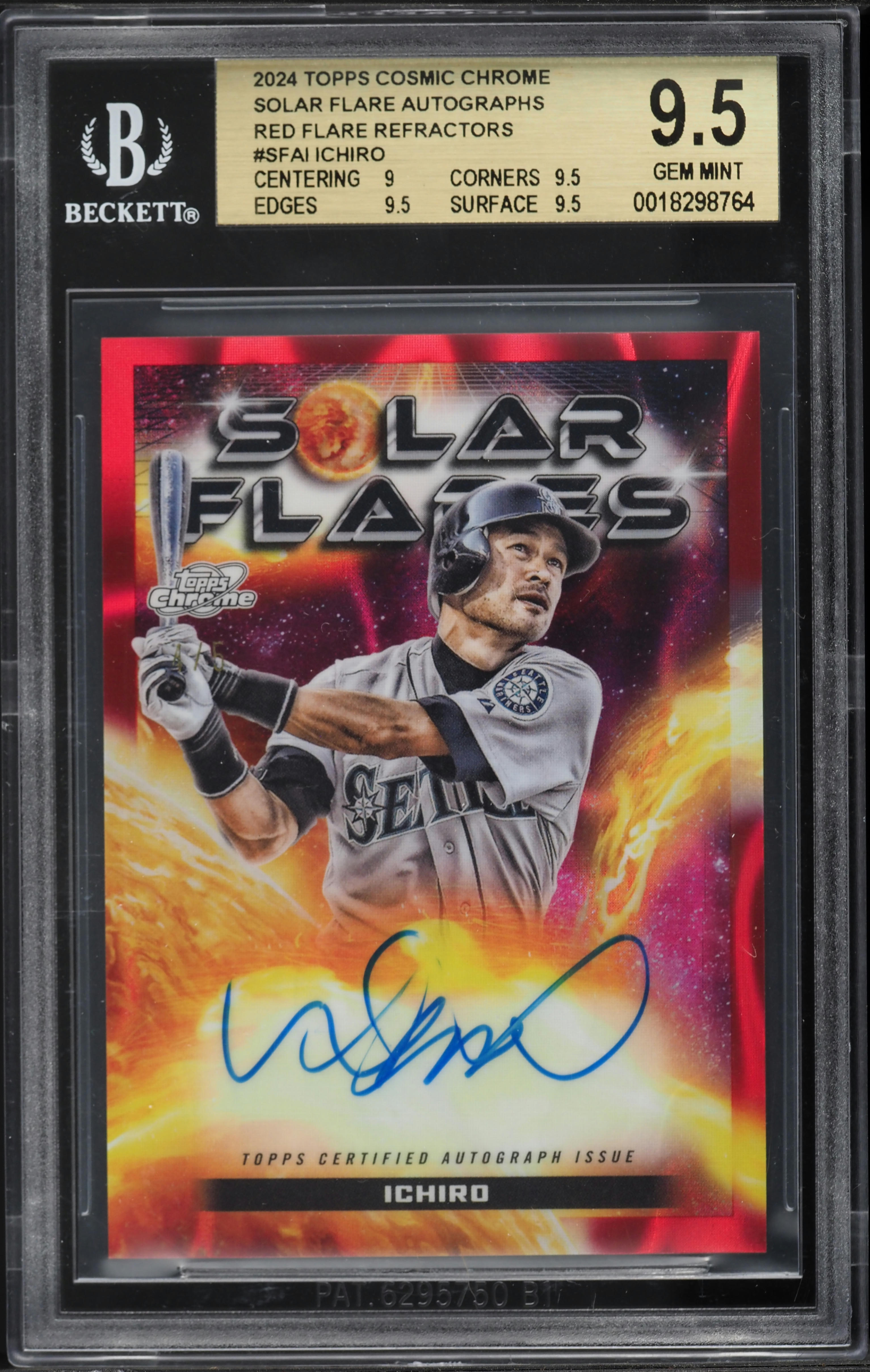 2024 Topps Cosmic Chrome Solar Flare Red Refractor Ichiro AUTO