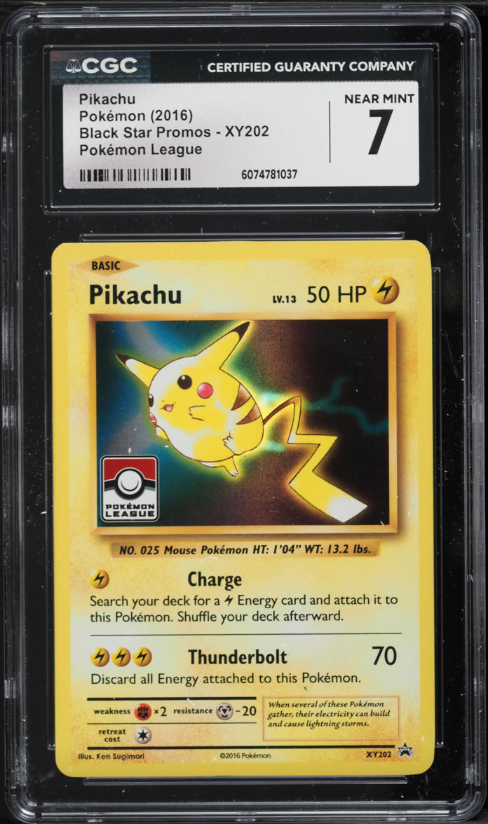 2016 Pokemon Black Star Promos League Pikachu #XY202 CGC 7 NRMT
