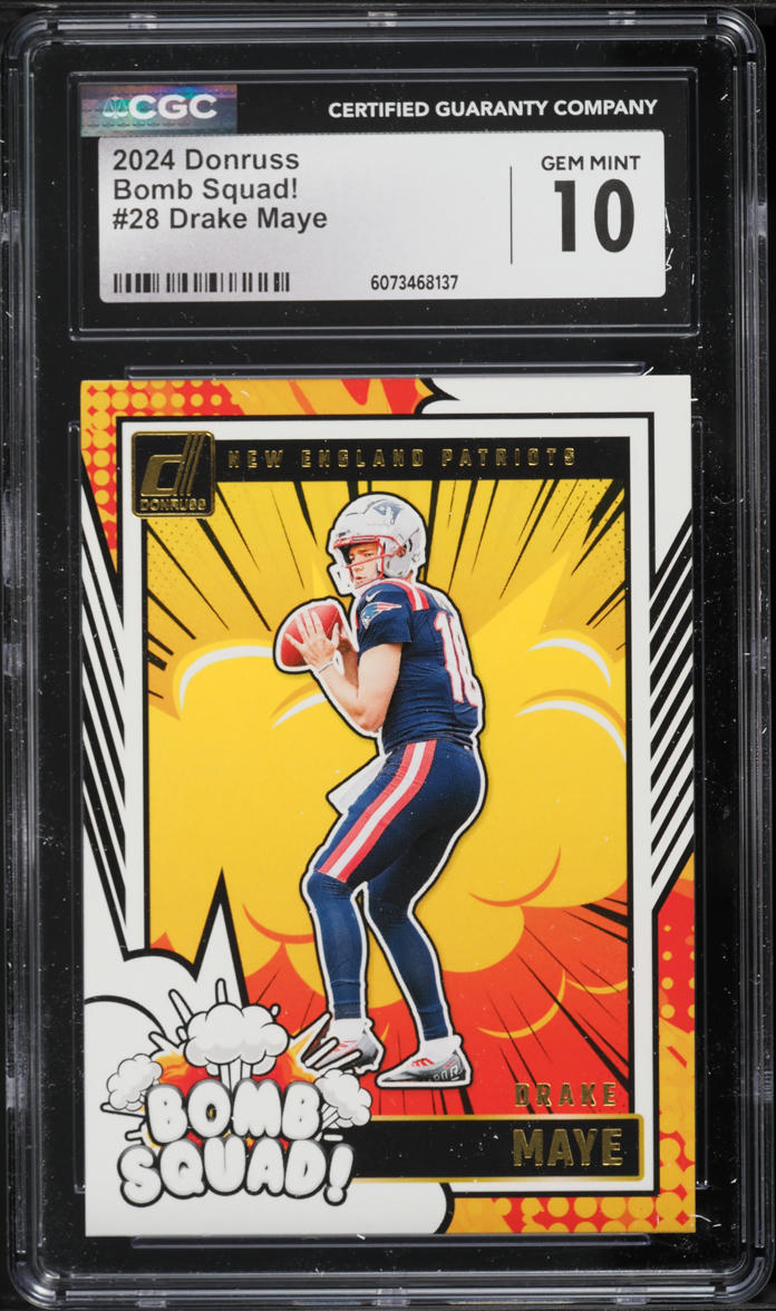 2024 Donruss Bomb Squad! Drake Maye ROOKIE #28 CGC 10 GEM MINT