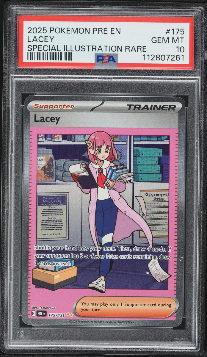 2025 Pokemon Scarlet & Violet Prismatic Evolutions SIR Lacey #175 PSA 10 GEM MINT