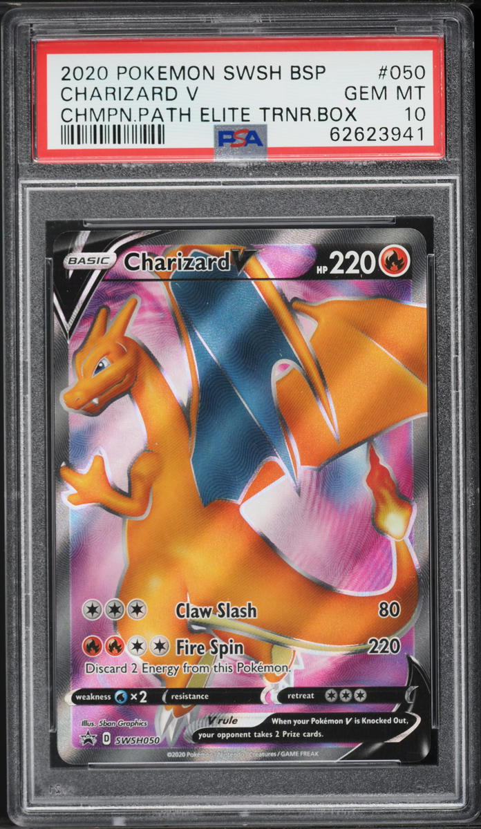 2020 Pokemon SWSH Champion's Path Elite Trainer Box Full Art Charizard V #050 PSA 10 GEM MINT