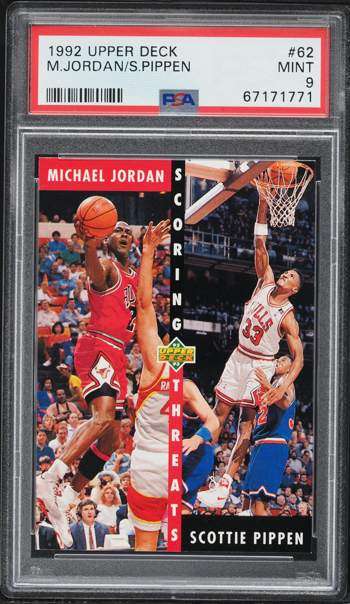 1992 Upper Deck Basketball Michael Jordan & Scottie Pippen #62 PSA