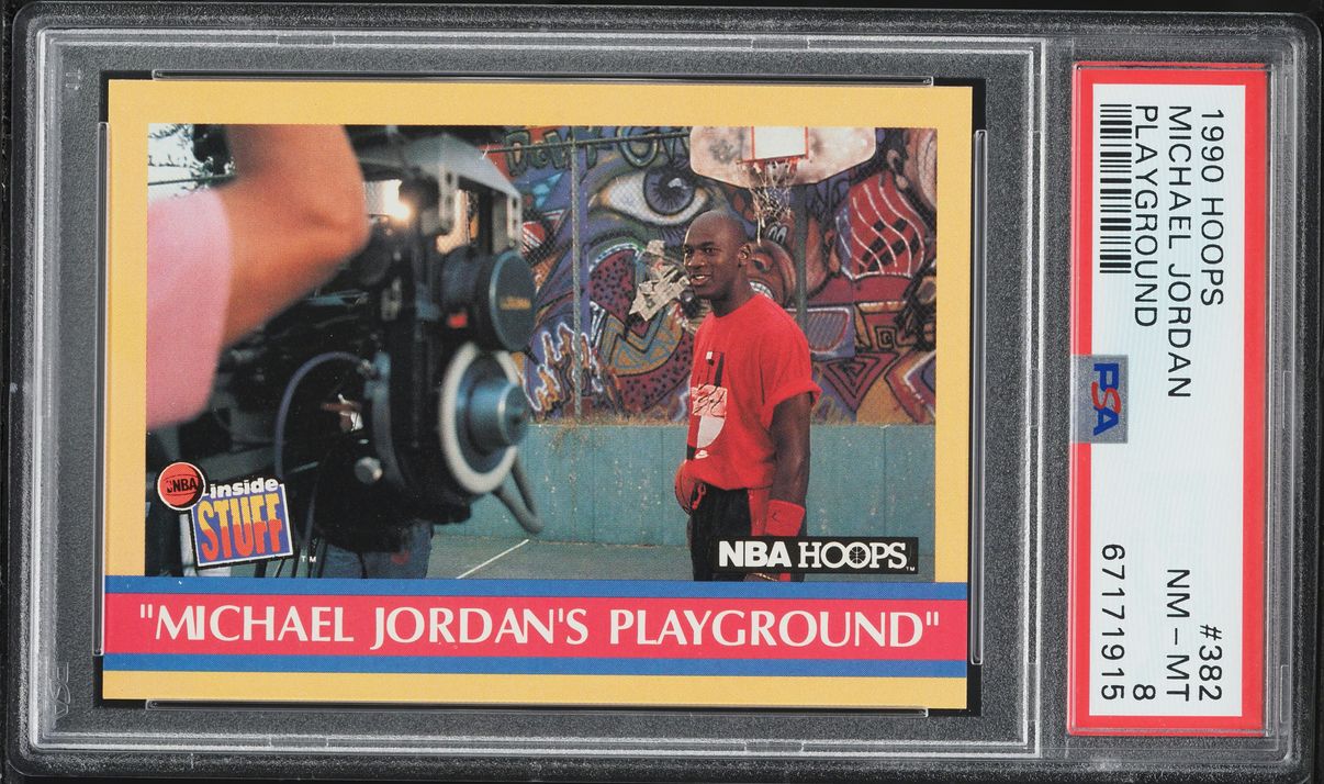 1990 Hoops Playground Michael Jordan #382 PSA 8 NM-MT
