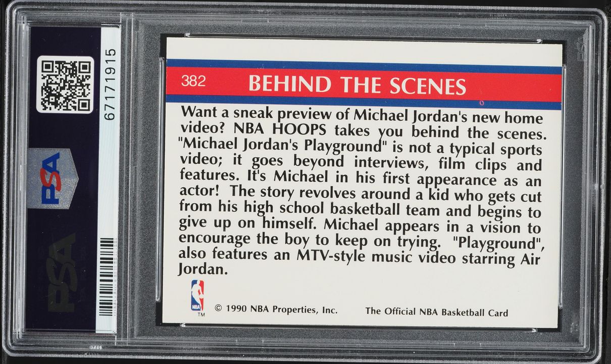 1990 Hoops Playground Michael Jordan #382 PSA 8 NM-MT