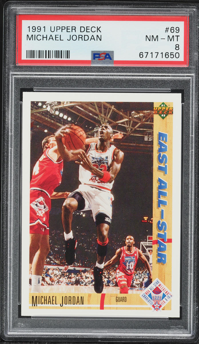 1991 Upper Deck Basketball Michael Jordan #69 PSA 8 NM-MT