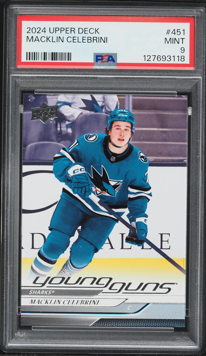 2024 Upper Deck Young Guns Macklin Celebrini ROOKIE #451 PSA 9 MINT
