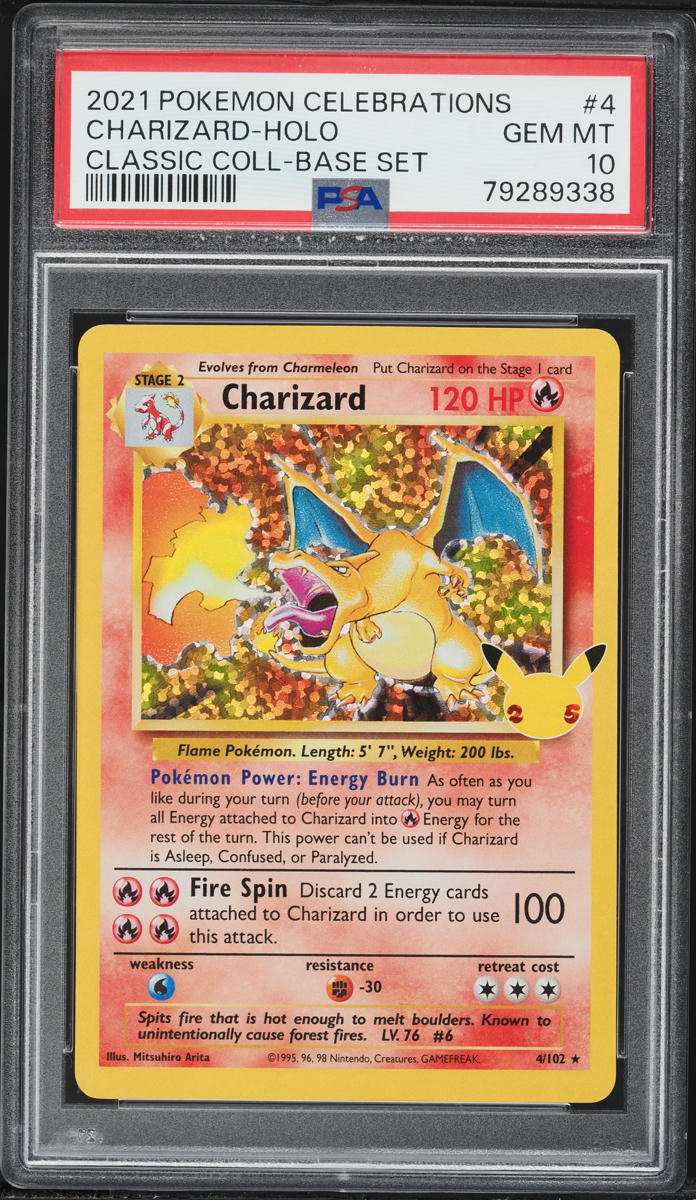 2021 Pokemon SWSH Celebrations Classic Collection Base Set Holo Charizard #4 PSA 10 GEM MINT