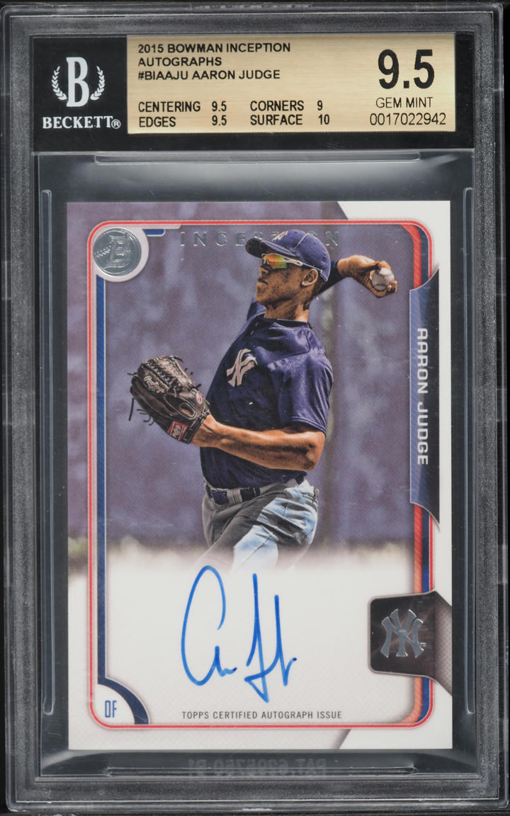 2015 Bowman Inception Aaron Judge ROOKIE AUTO #BIA-AJU BGS 9.5 GEM