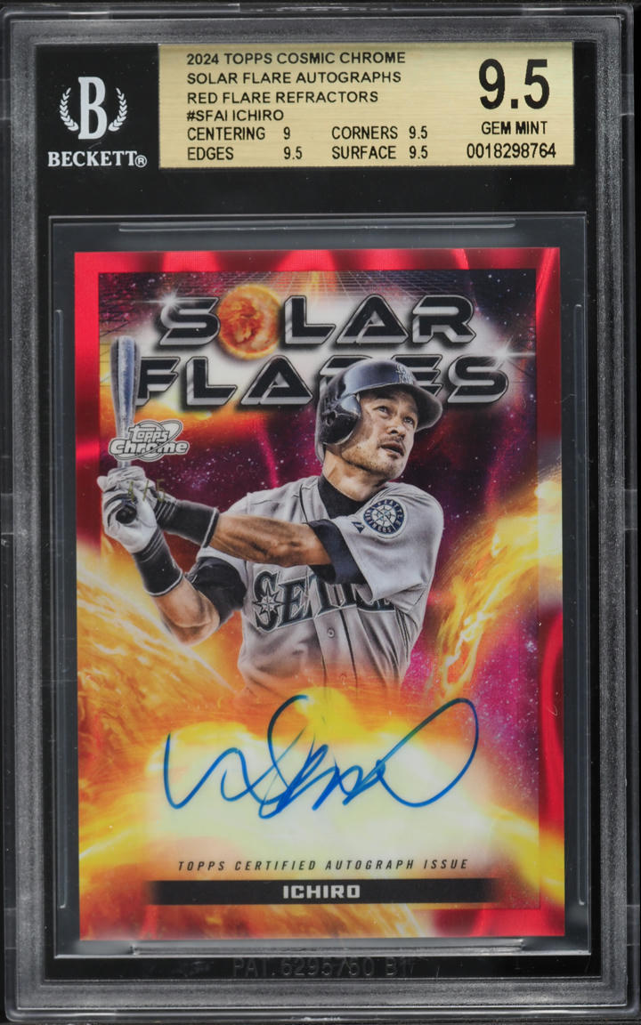 2024 Topps Cosmic Chrome Solar Flare Red Refractor Ichiro AUTO #SFA-I BGS 9.5 GEM MINT