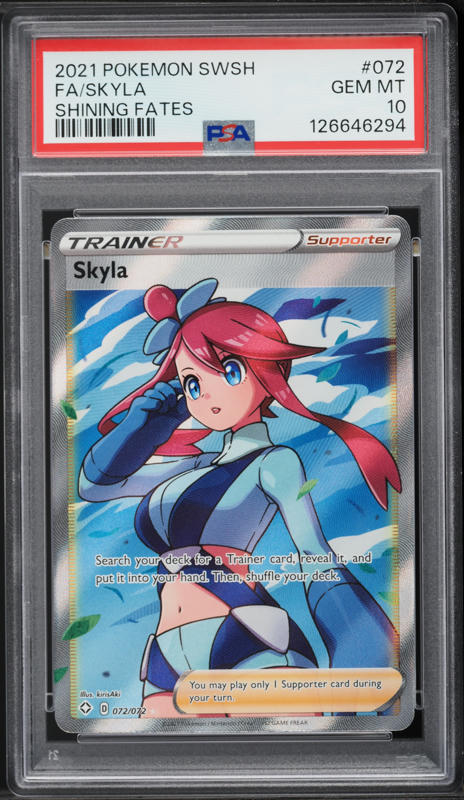 2021 Pokemon Sword & Shield Shining Fates Full Art Skyla #72 PSA 10 GEM MINT