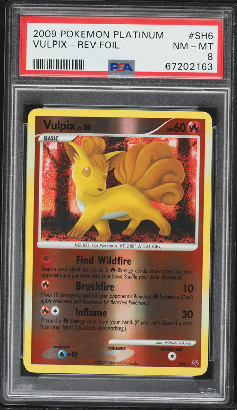 2009 Pokemon Platinum Reverse Holo Vulpix #SH6 PSA 8 NM-MT