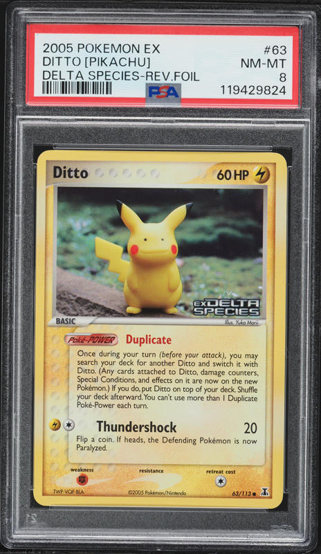 2005 Pokemon EX Emerald Reverse Holo Pikachu #60 PSA 8 NM-MT on