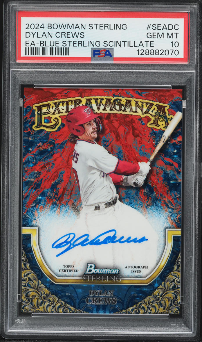 2024 Bowman Sterling Extravaganza Blue Scintillate Dylan Crews PROSPECT AUTO /25 #SEADC PSA 10