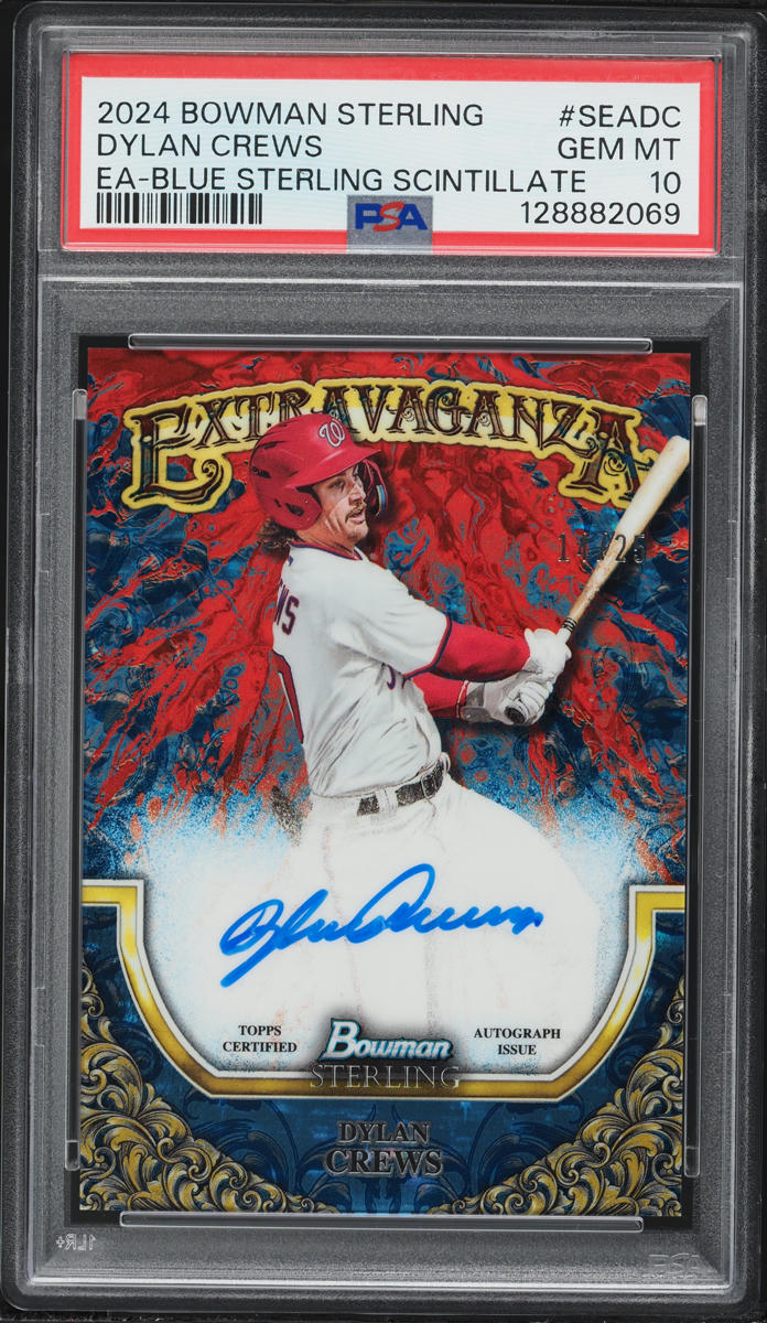 2024 Bowman Sterling Extravaganza Blue Scintillate Dylan Crews PROSPECT AUTO /25 #SEADC PSA 10